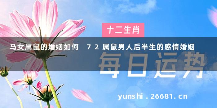 马女属鼠的婚姻如何 72属鼠男人后半生的感情婚姻